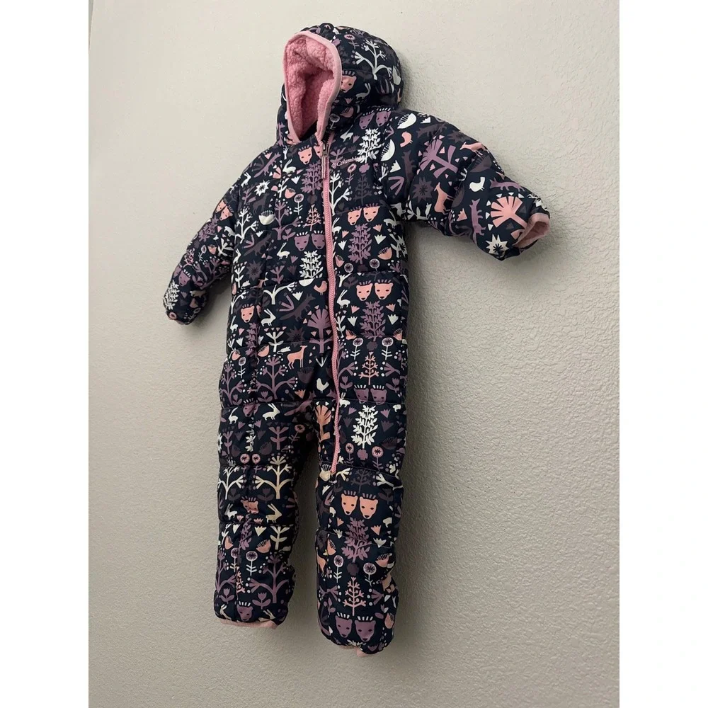 Columbia Fleece Lined Bunting Snow Winter Suit Pink Size 18-24 Months